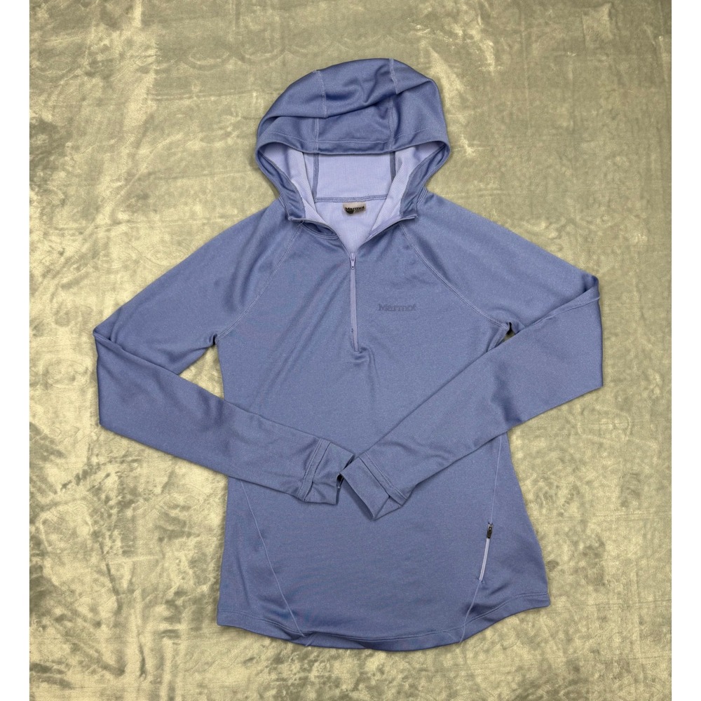 Marmot Polartec Women XS Purple Quarter Zip Hoodie Long Sleeve Active Top